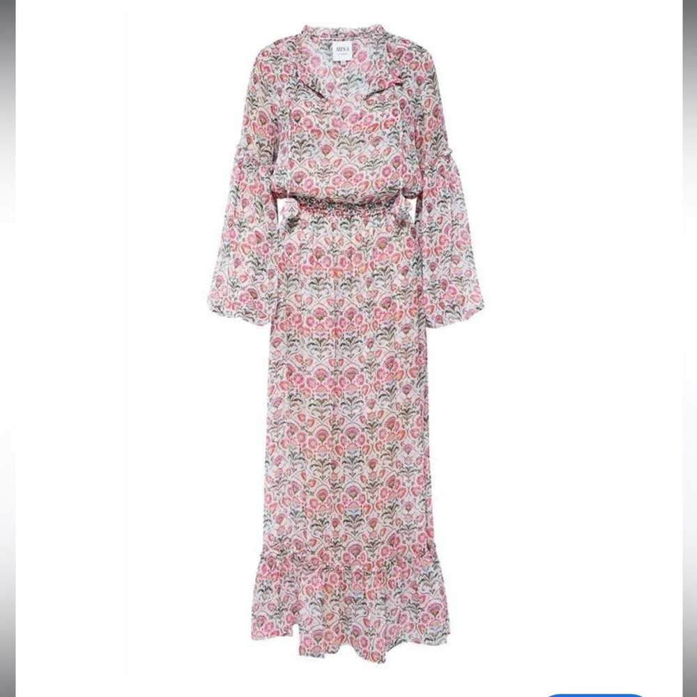 Misa Los Angeles Floral Maxi Dress - Pink and Green